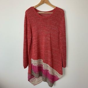Soft surroundings tunic sweater in coral large